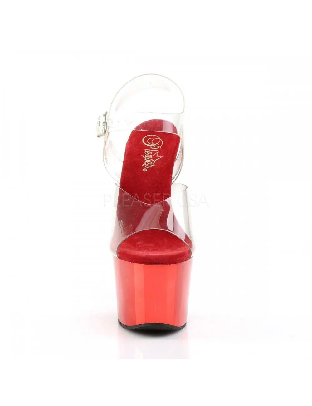 Pleaser USA Shoes Sandales Transparente Et Fun Rouge PLEASER – Image 2