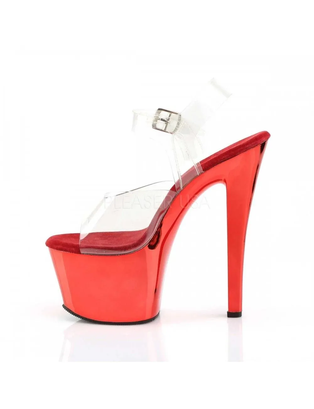 Pleaser USA Shoes Sandales Transparente Et Fun Rouge PLEASER – Image 3