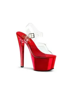 Pleaser USA Shoes Sandales Transparente Et Fun Rouge PLEASER