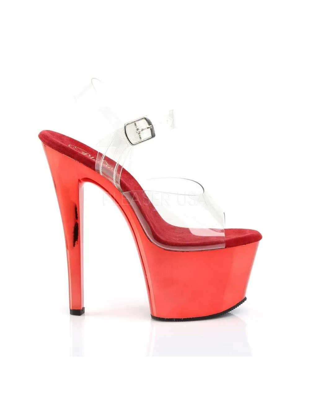 Pleaser USA Shoes Sandales Transparente Et Fun Rouge PLEASER – Image 5