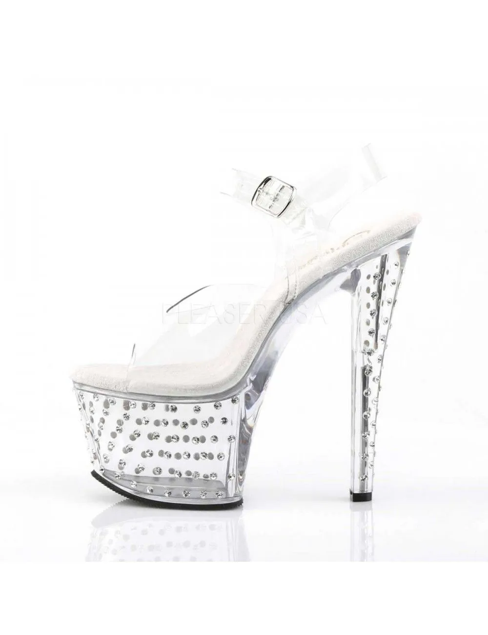 Pleaser USA Shoes Sandales Transparente Et Strass Transparent PLEASER – Image 3