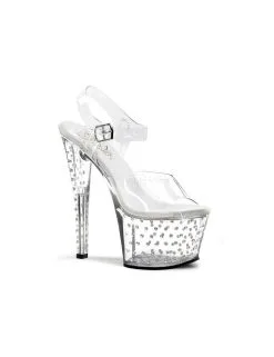 Pleaser USA Shoes Sandales Transparente Et Strass Transparent PLEASER