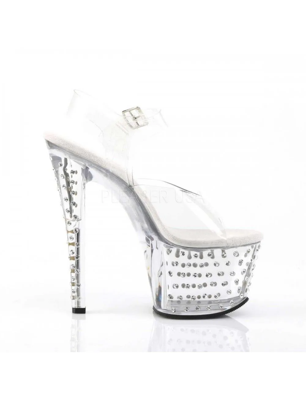 Pleaser USA Shoes Sandales Transparente Et Strass Transparent PLEASER – Image 5