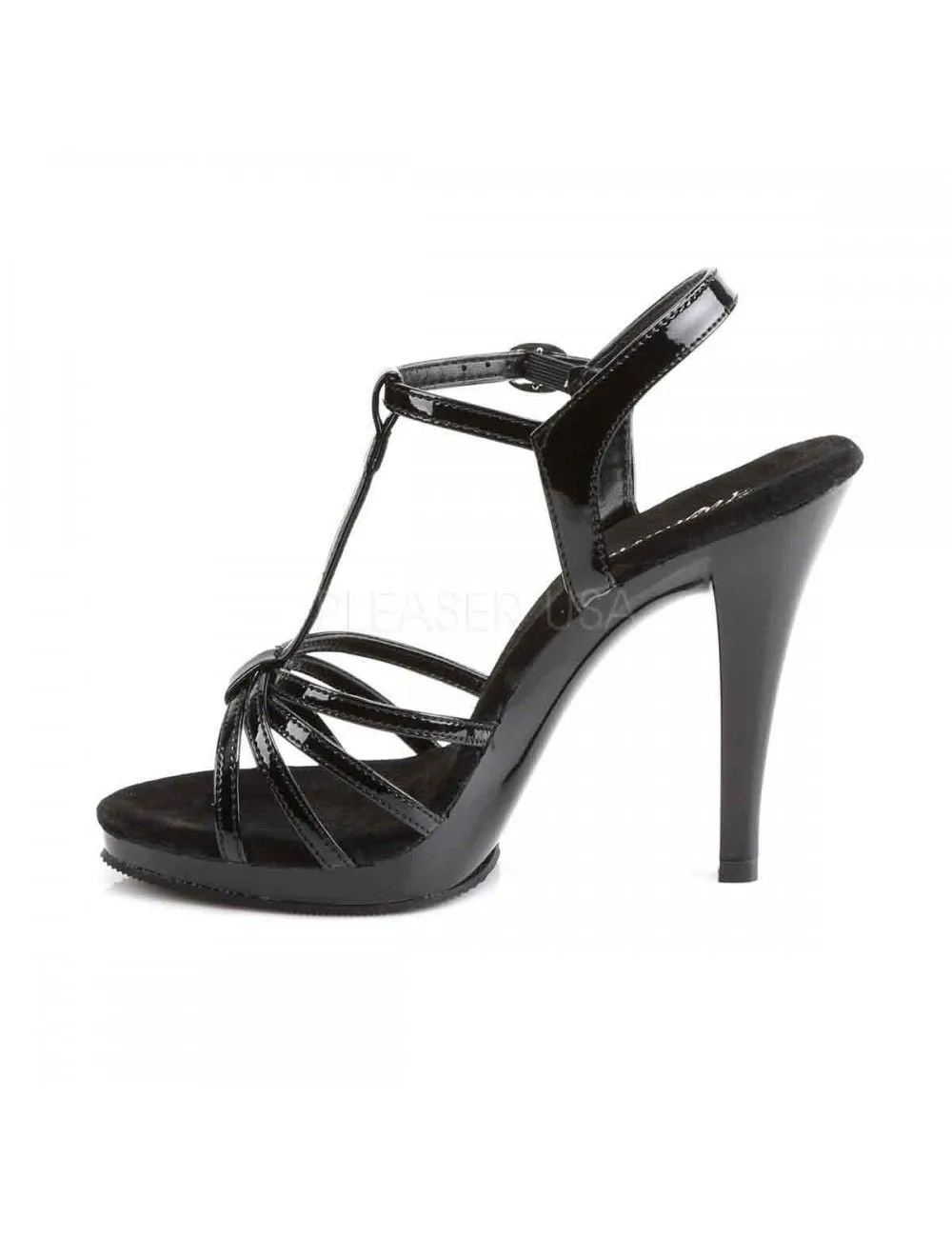 Pleaser USA Shoes Sandales Vernis Noir Talons Hauts PLEASER – Image 4