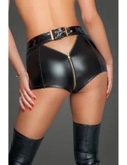 Short Wetlook Missbehaved Noir Handmade