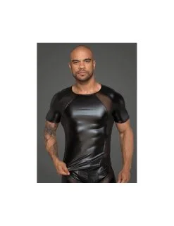 T-shirt En Powerwetlook Noir Handmade