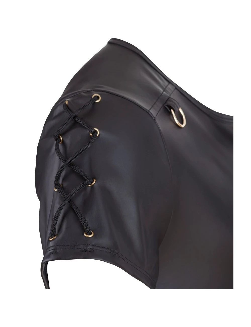 T-shirt Noir Mat Avec Anneaux NEK – Image 4