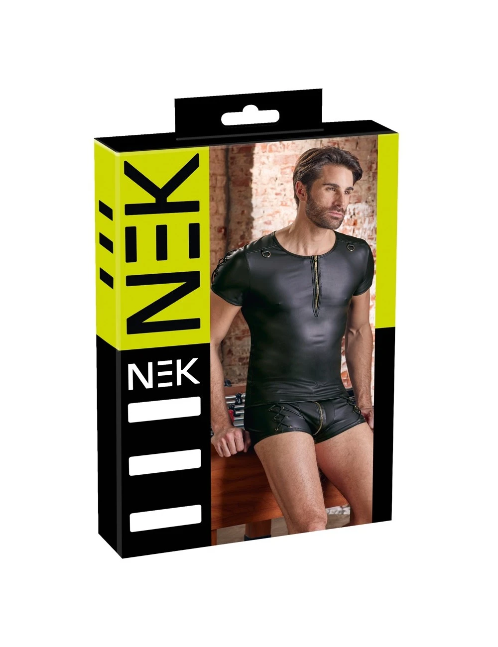 T-shirt Noir Mat Avec Anneaux NEK – Image 6