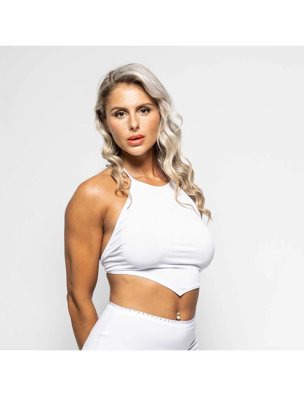 Top Court Trefle Lycra Blanc PATRICE CATANZARO