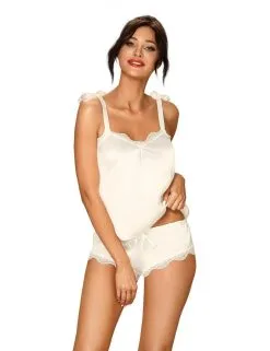 Obsessive Lingerie Top Et Shorty Prima Neve Blanc Obsessive
