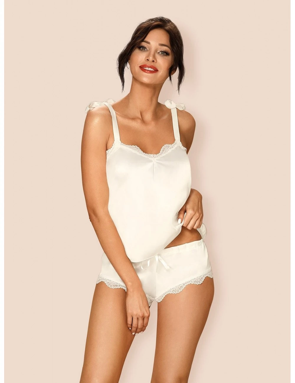 Obsessive Lingerie Top Et Shorty Prima Neve Blanc Obsessive – Image 4