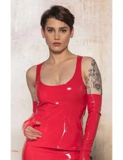 Top Vinyle Rouge Praline PATRICE CATANZARO