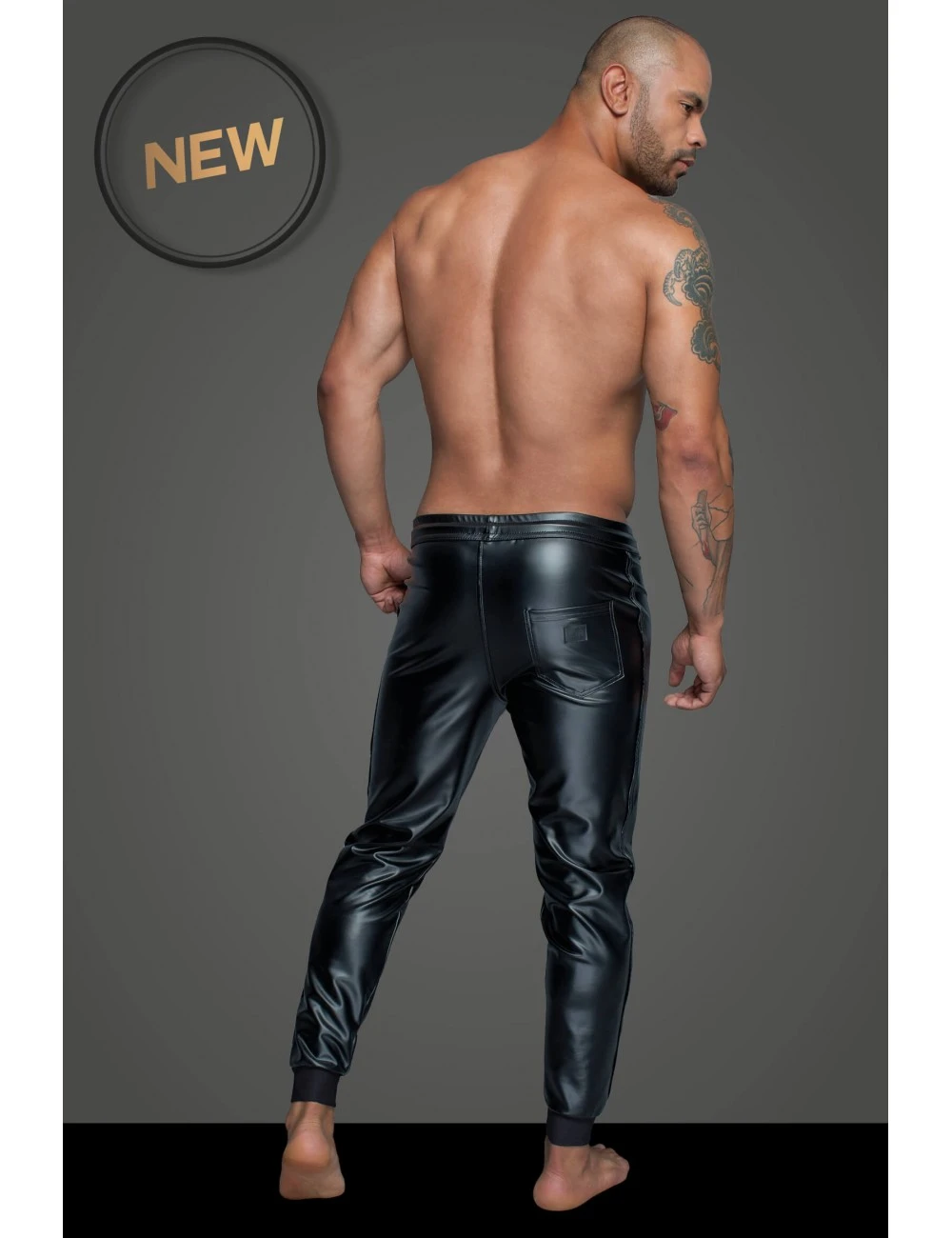 Tregging Power Wetlook Noir Handmade – Image 2